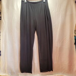 New York Collection Women's Wide Leg Sheer Lined Black Dress Pants Size Large